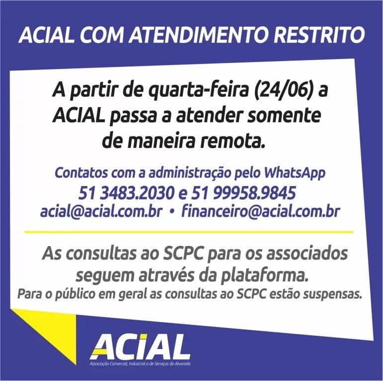 You are currently viewing Atenção Associados e empresários de Alvorada.