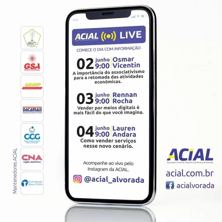 You are currently viewing Acompanhe a programação de LIVES da ACIAL